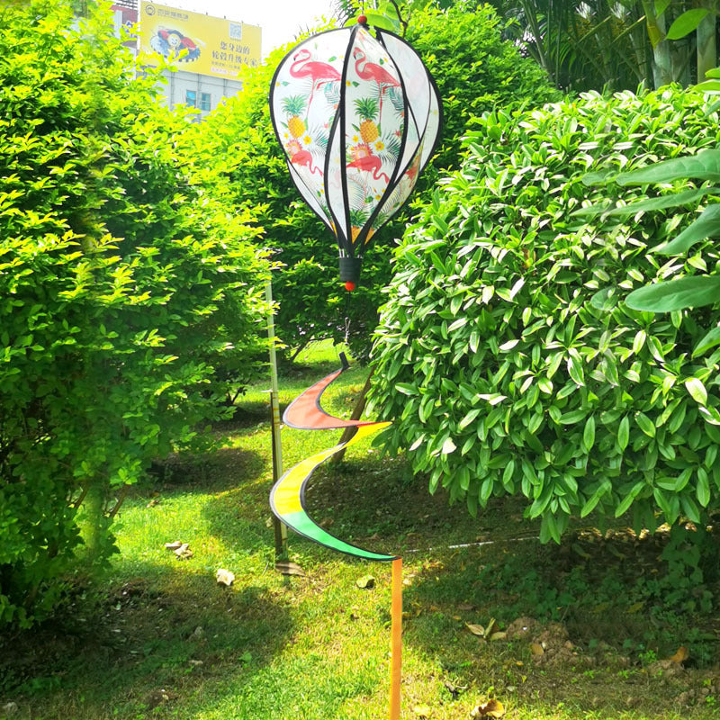 Wholesale Hot Sale Rainbow Hot Air Balloon National Flag Outdoor Decoration Windmill