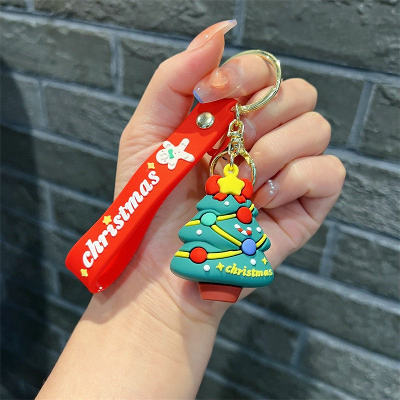 Wholesale Christmas Elk Christmas Tree Snowman Soft Rubber Keychain