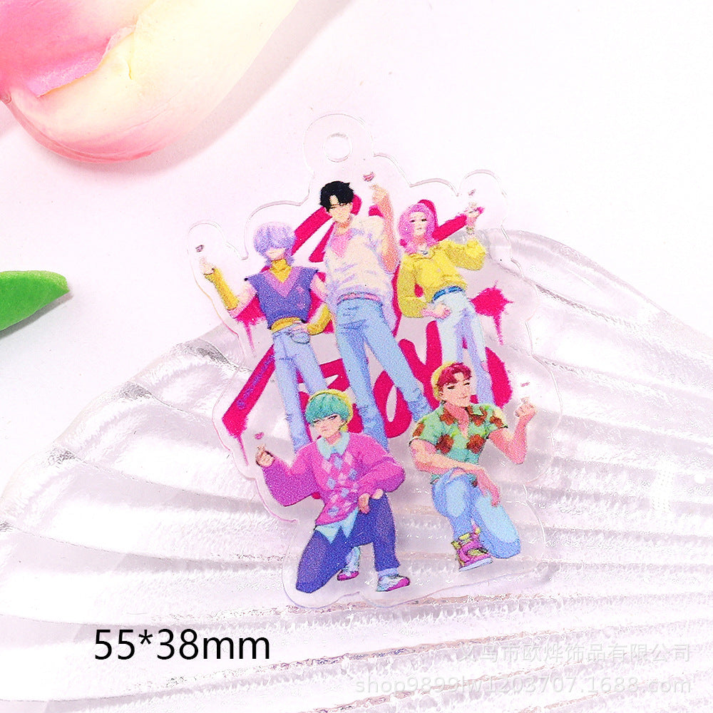 Wholesale 10pcs/ pack Cartoon Girl Cute Pendant Acrylic DIY Accessories
