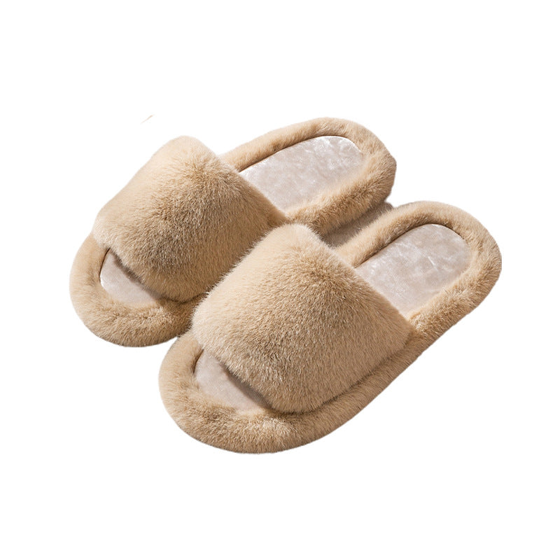 Wholesale Autumn and Winter Plush Open Slippers
