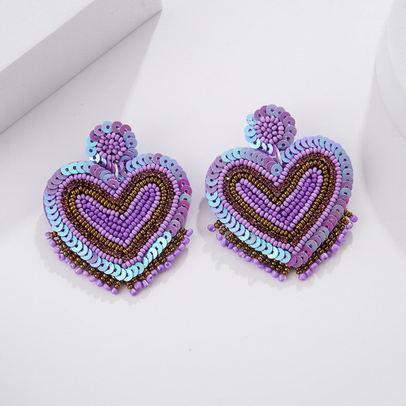 Wholesale Love Fabric Handmade Rice Ball Earrings