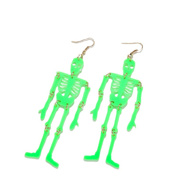 Pendientes de esqueleto acrílico de Halloween al por mayor