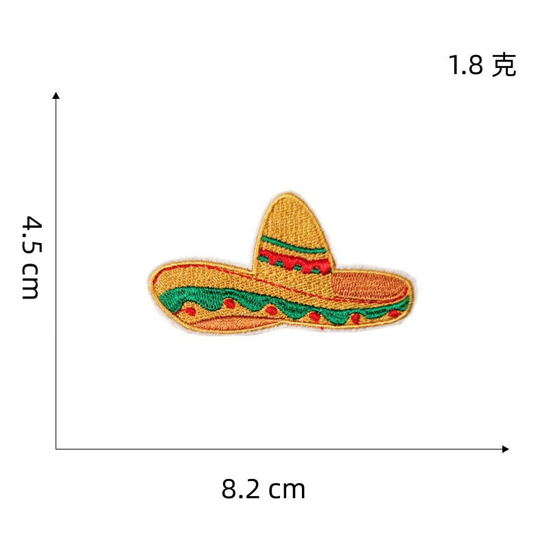 Wholesale DIY Embroidery Cloth Patches Mexican Festival Food Hat Clothes Patches