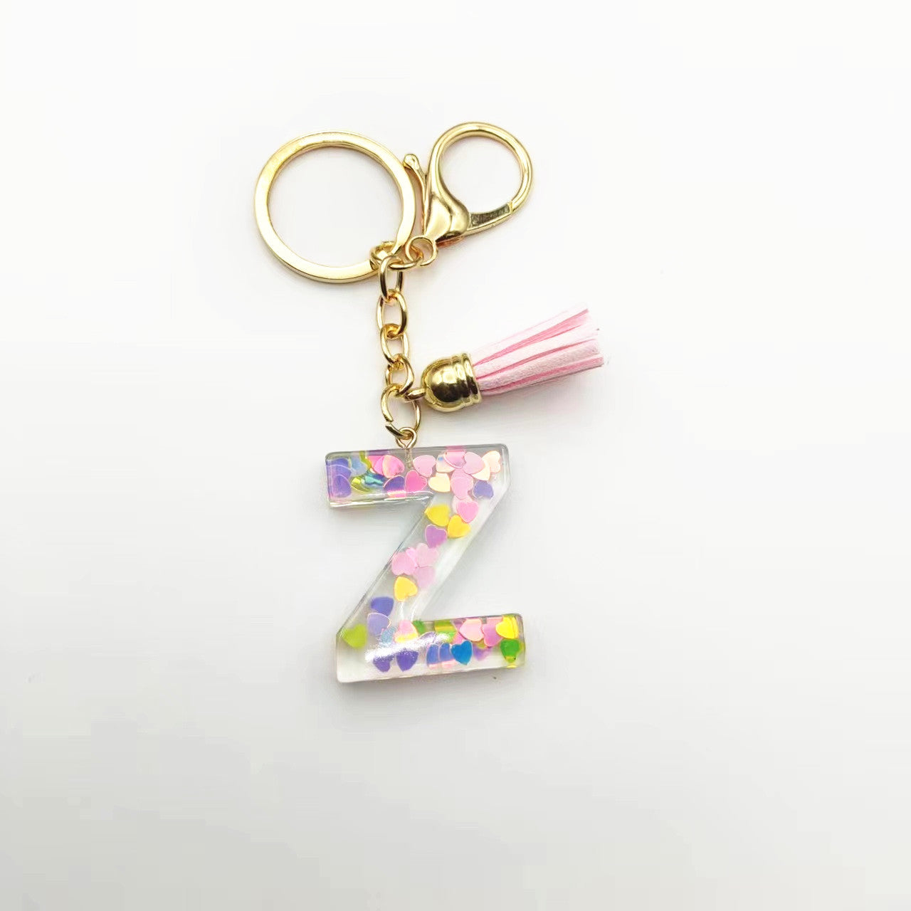 Llavero de letra acrílica de resina de barril de Tassel