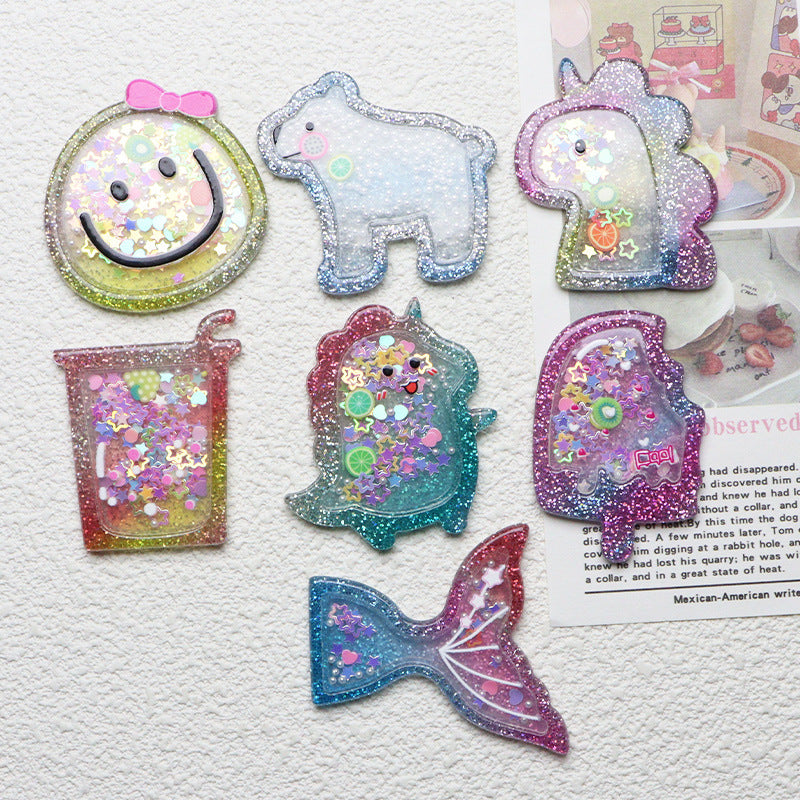 Wholesale Acrylic Colored Quicksand DIY Cream Glue Flat Back