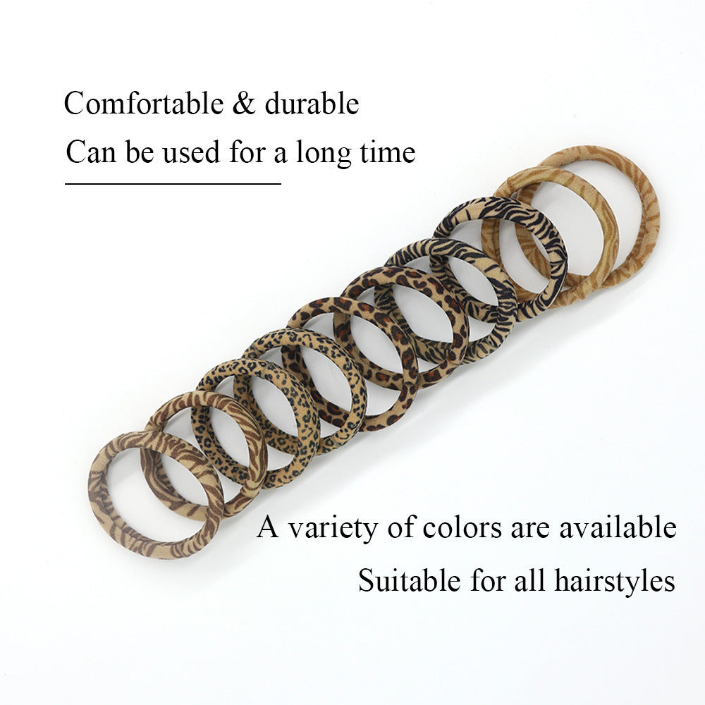 Wholesale Women's Hair Ring Leopard Print Towel Ring Ponytail High Elastic Hair Rope