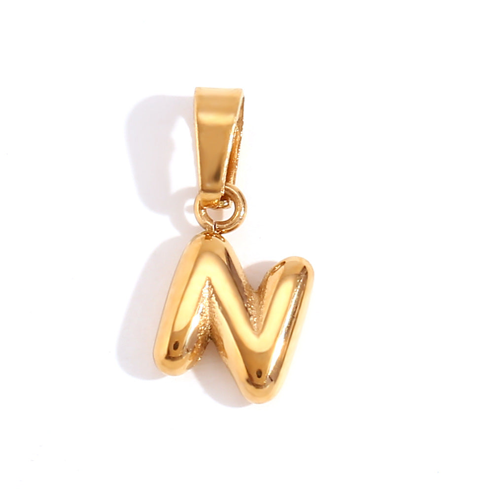 Wholesale Stainless Steel Gold Mini Bubble Letter Pendant