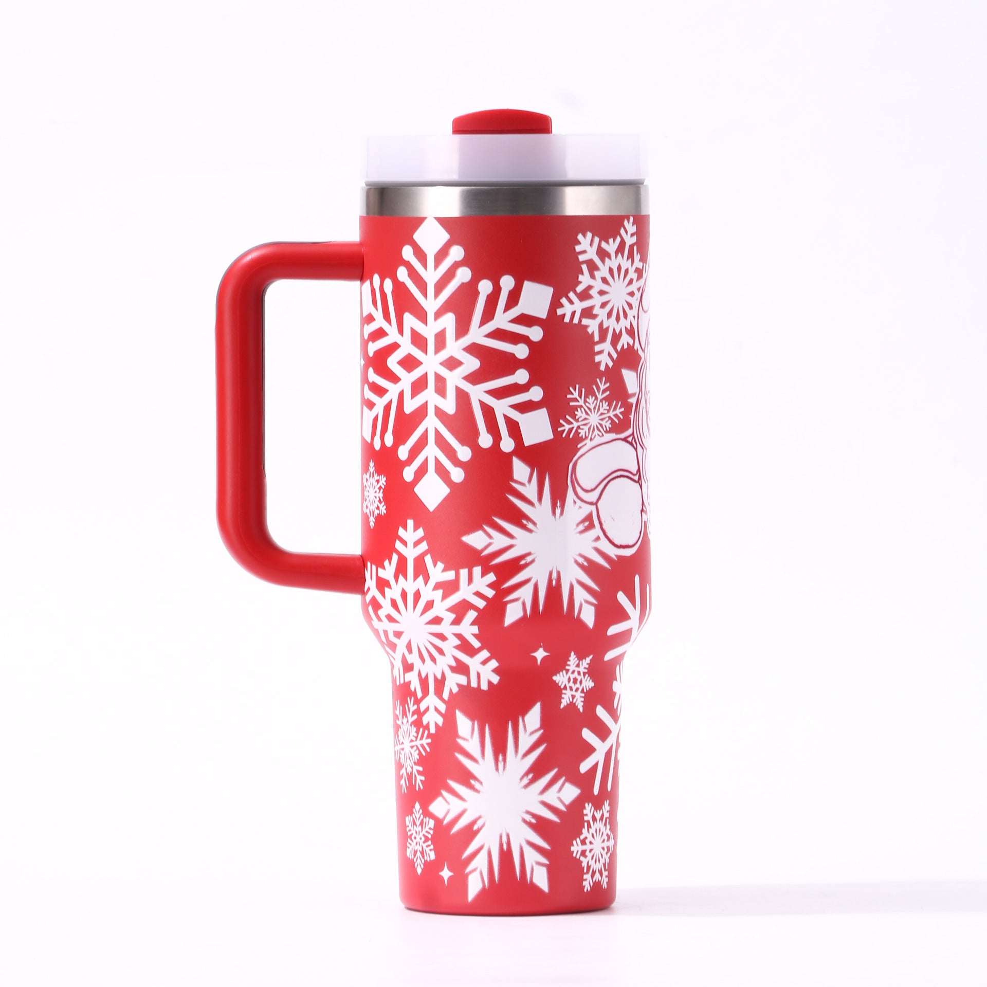 Wholesale  Christmas 5D 1200ml large capacity stainless steel car cup with handle