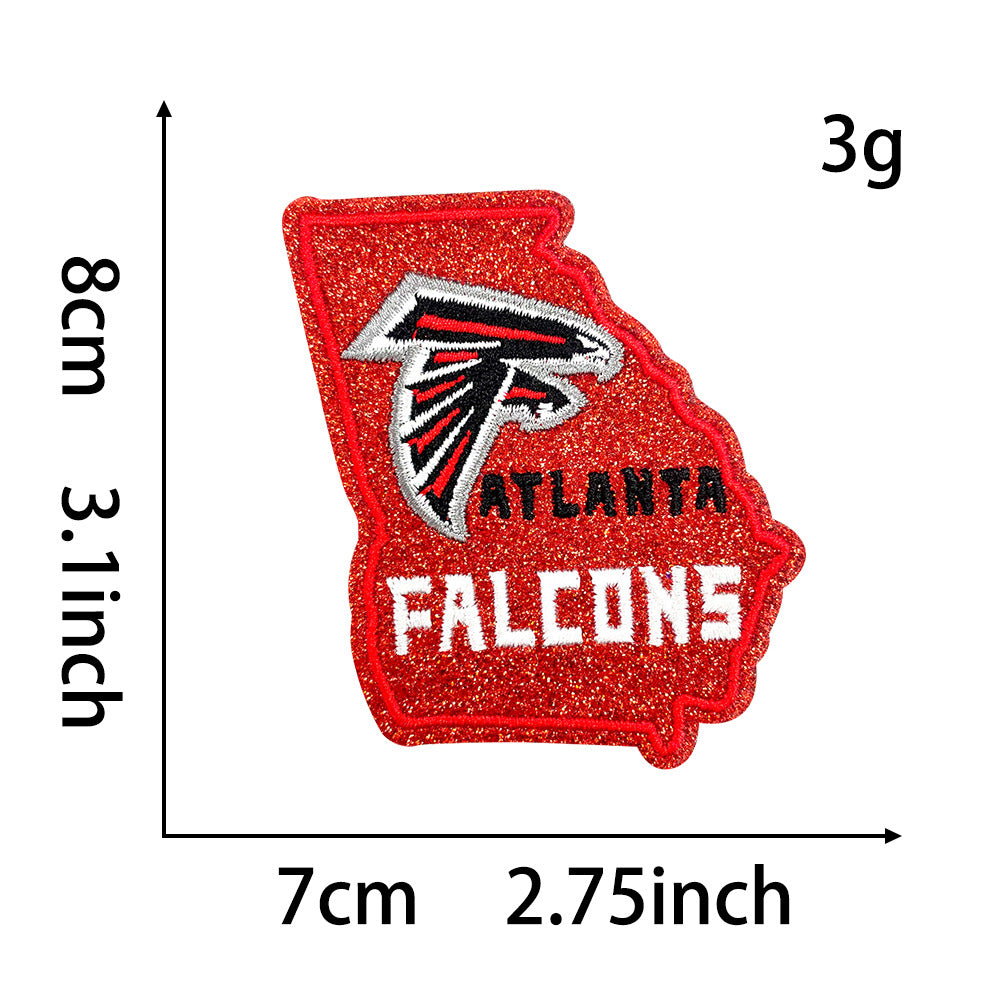 Wholesale Seattle Seahawks Sequin Embroidered Patch State Shape Sew On Applique For Clothing Bags DIY Craft Accessory OLY Exclusive