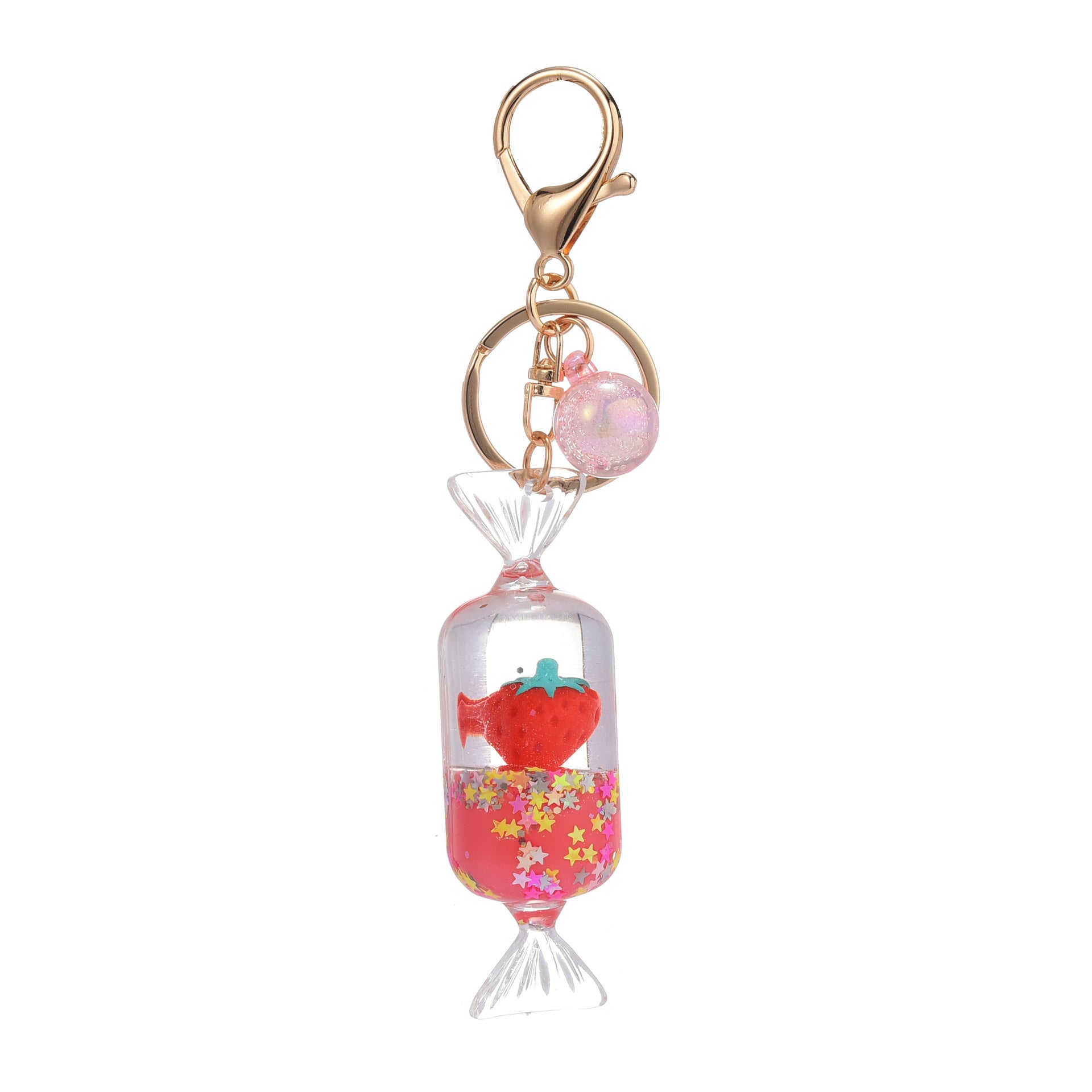 Wholesale Pentagram Strawberry Acrylic Oil Keychains