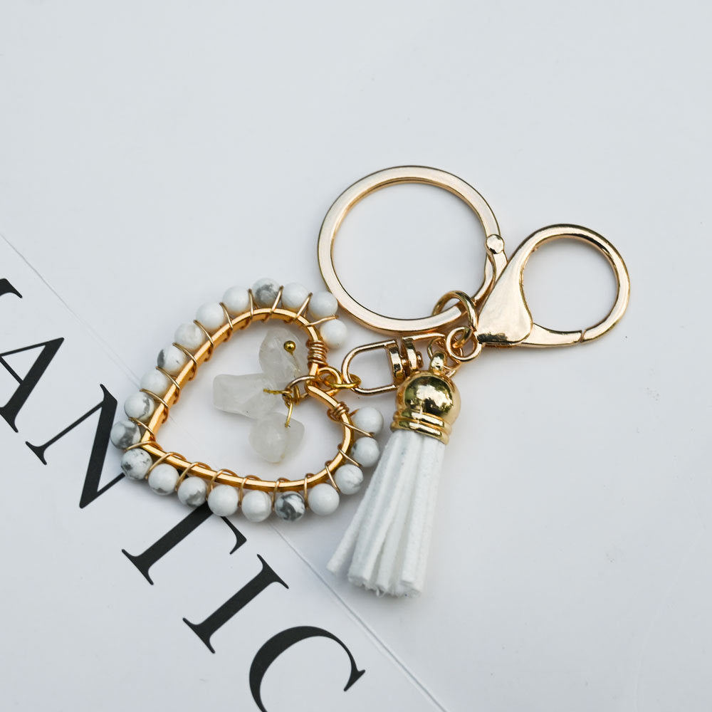 Wholesale  Natural Stone Keychain Bohemian Style