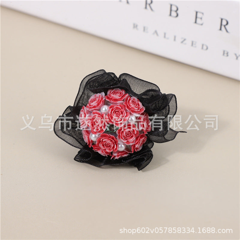 Wholesale 6pcs Heavy Industry Handmade Beads and Diamonds High-grade Luminous Bouquet DIY Jewelry Accessories