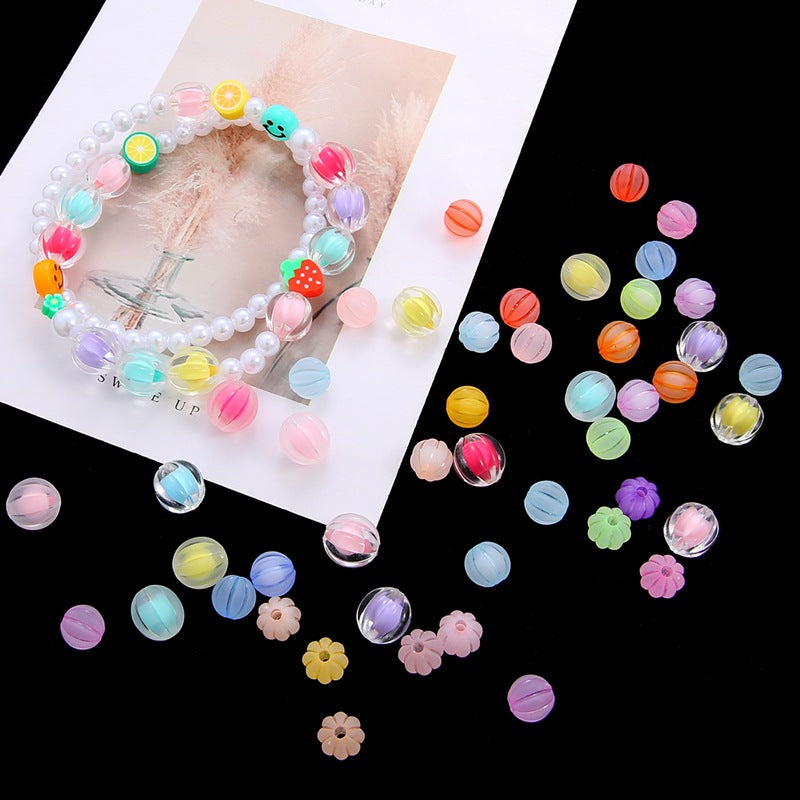 Wholesale Candy Color Beads Mid Beads Acrylic Pumpkin Beads