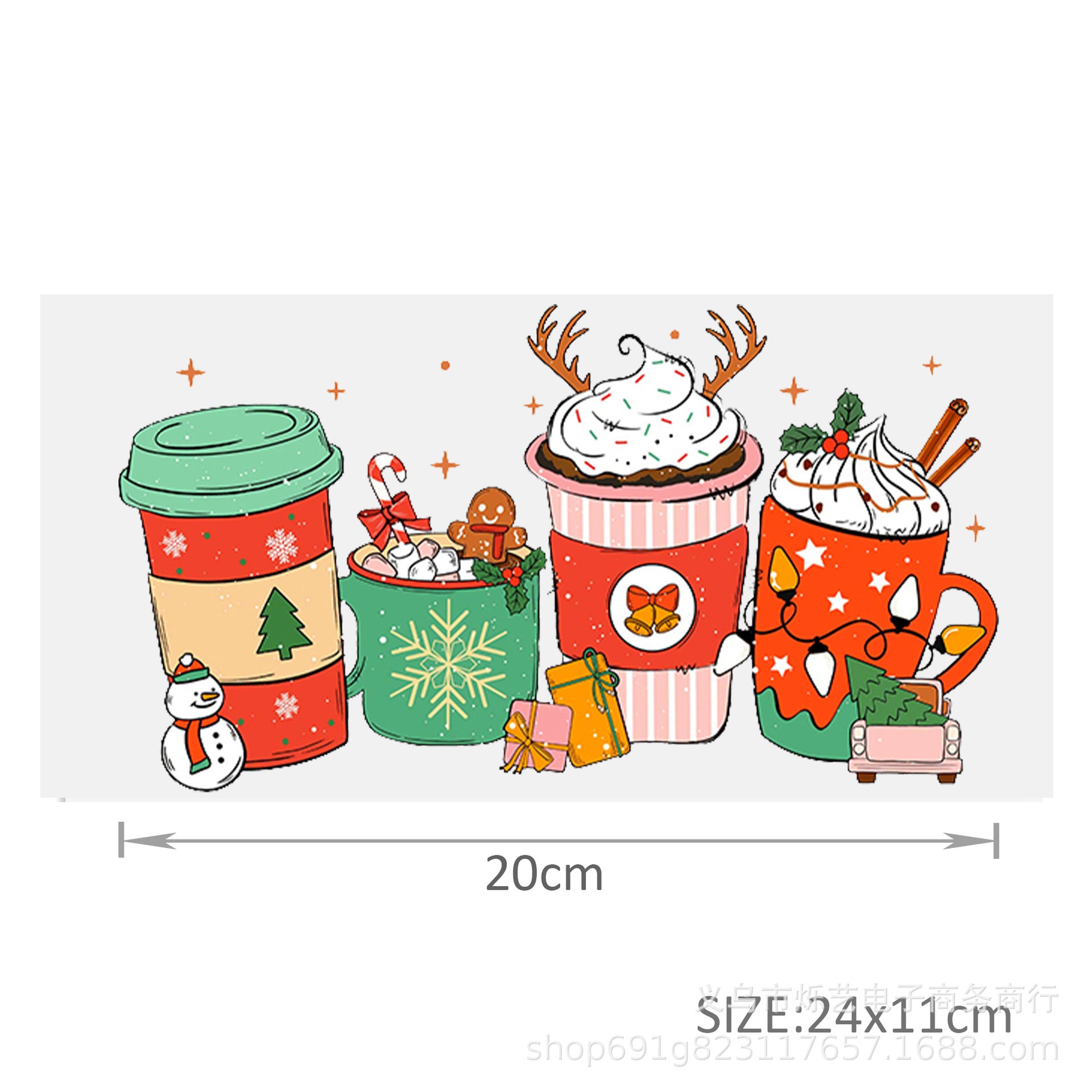 Wholesale Christmas  Snowman Drink  16oz Cup UV DTF Wraps