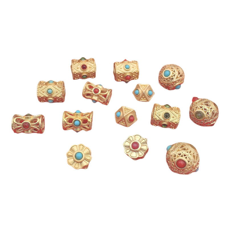 Wholesale 10PCS Enamel Lucky Copper Beads