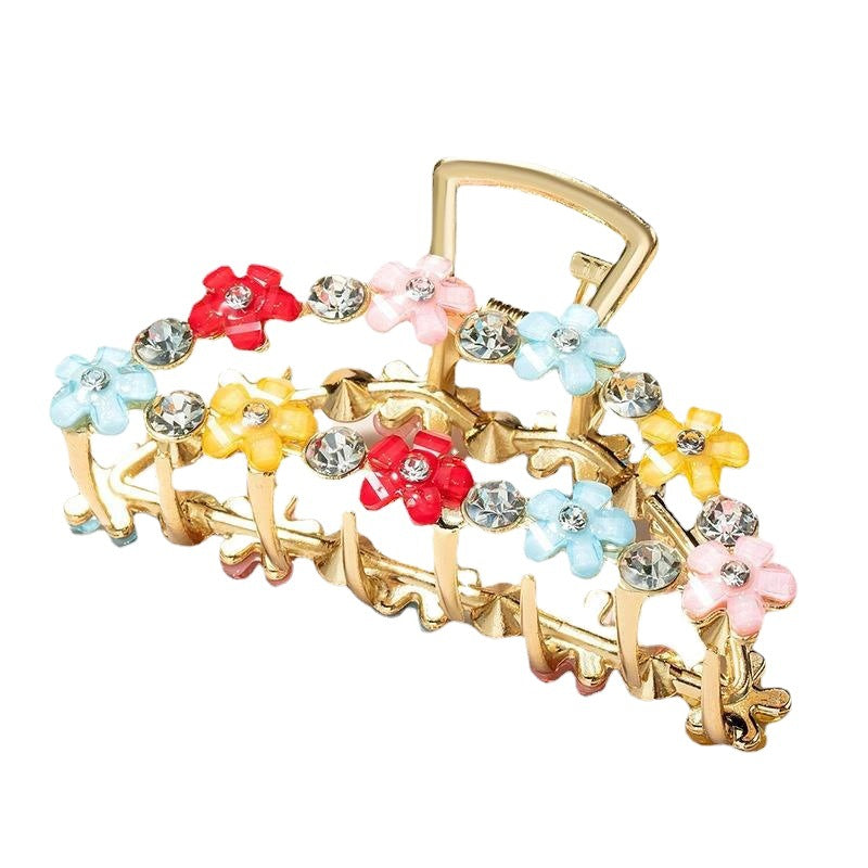Wholesale Alloy Colored Flower Rhinestone Hair Clips