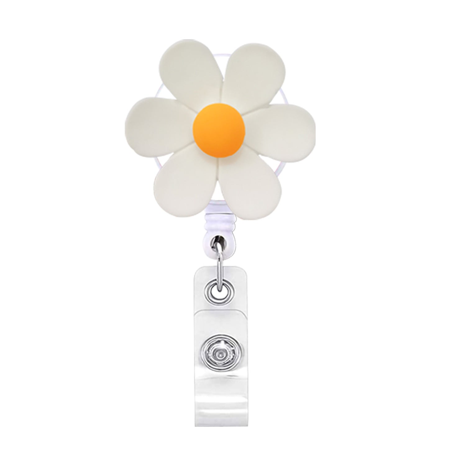 Wholesale Badge Reels Resin Flower Retractable Keychain