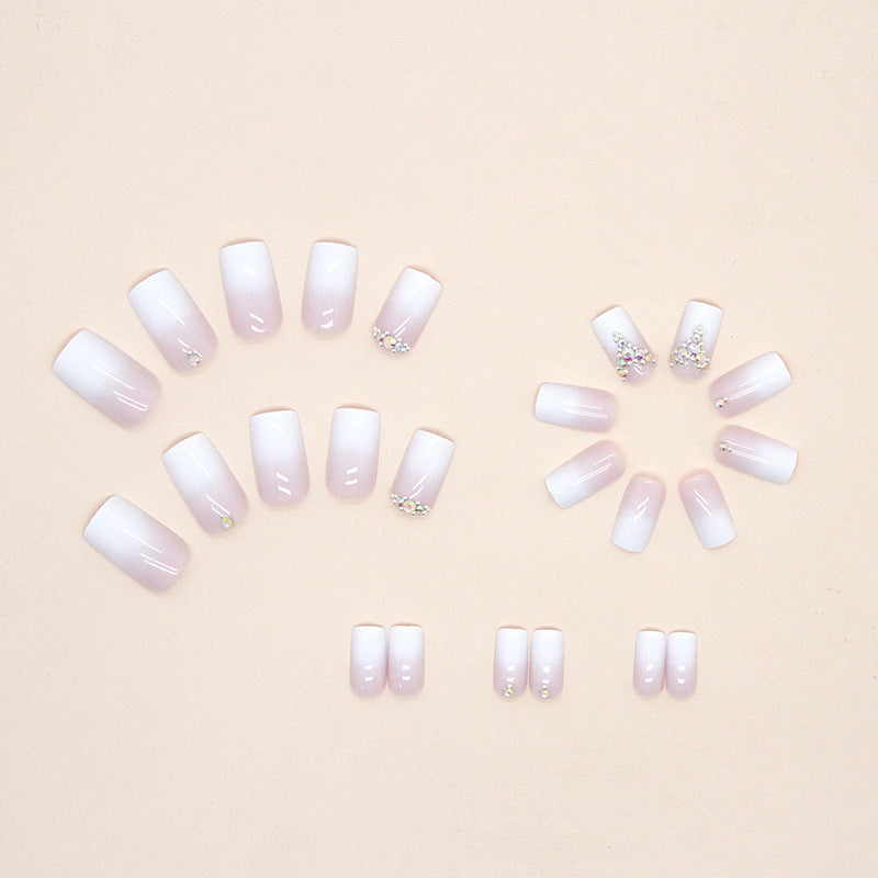 Wholesale pure desire gradient milk white powder Nail Stickers