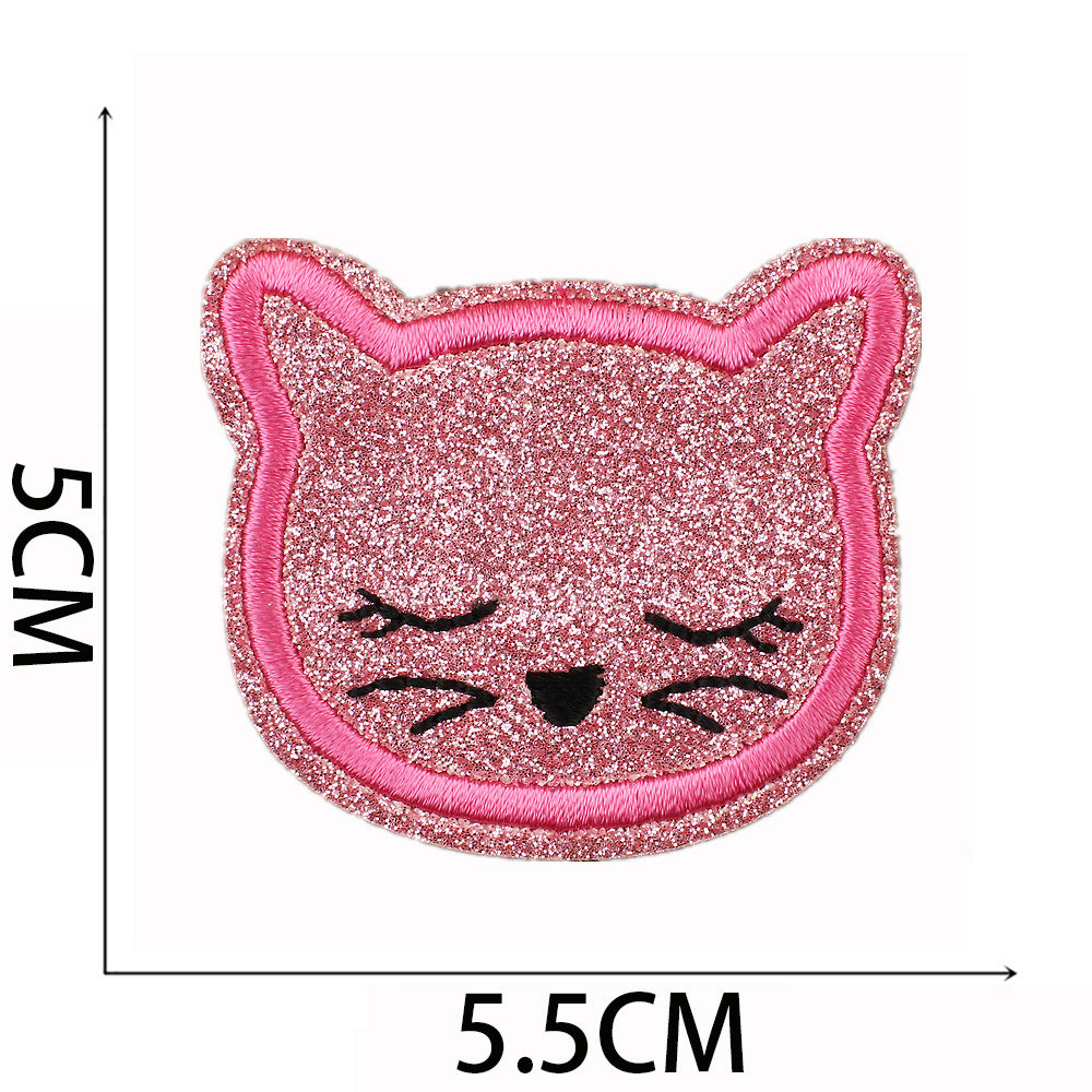 Wholesale pink cheetah mixed embroidery cloth stickers
