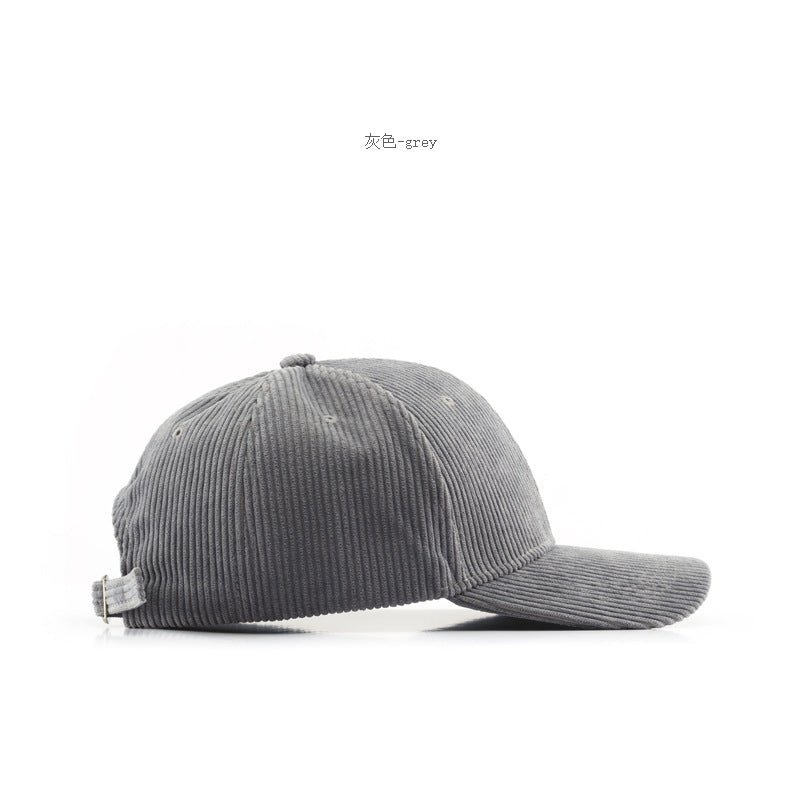 Wholesale Autumn and Winter Corduroy Solid Color Curved Brim Baseball Cap