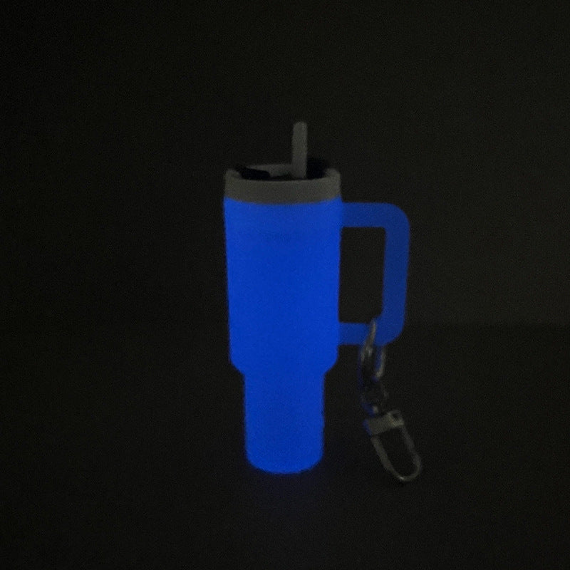 Wholesale Luminous Glow in The Dark Mini Cup Keychain Pendant Can Hold Lipstick Backpack Hanging Can Put Mini Wraps On