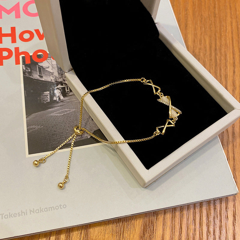 Wholesale Titanium Steel Bow Cat's Eye Vintage Bracelet