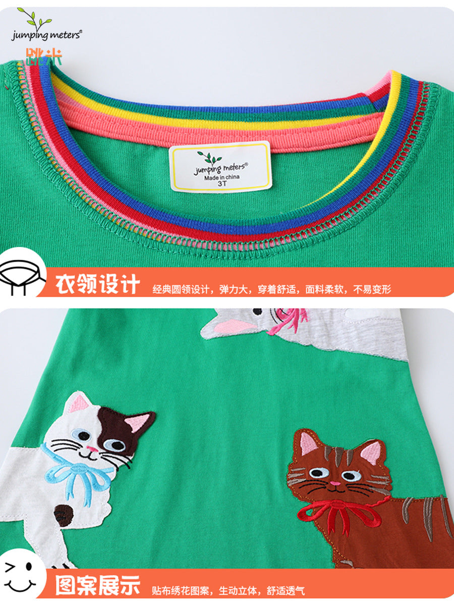 Wholesale Chic Boutique Girls 3 8 Years Summer Cotton Princess Dress Short Sleeve European Style
