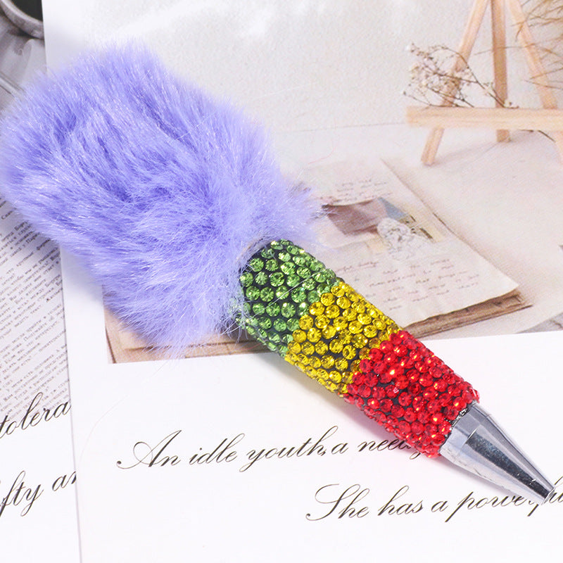 Wholesale 5pcs Multi colored plush rainbow beadable pens