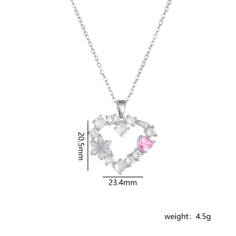 Wholesale love necklace flower pendant