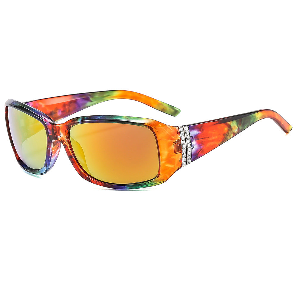 Wholesale Women's oval frame diamond-studded polarized sunglasses