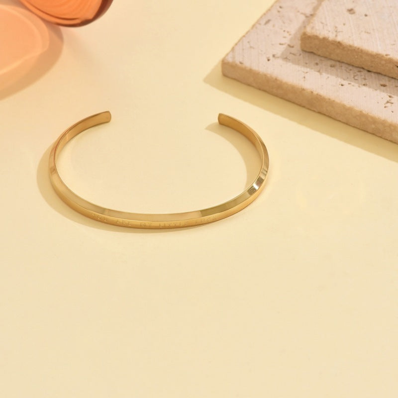 Wholesale Stainless steel Roman numeral gold half open bracelet half open ring