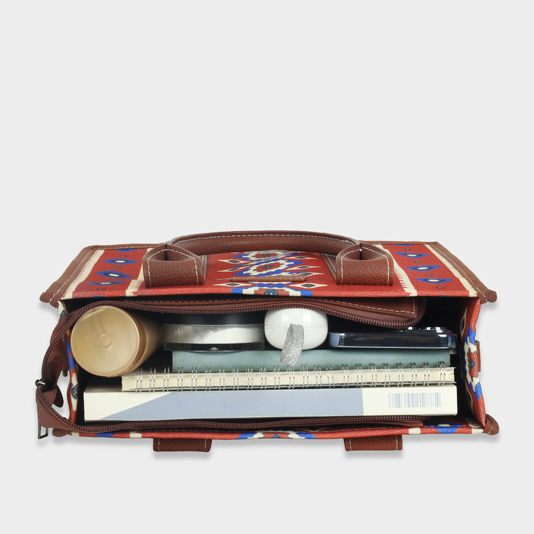 Wholesale Vintage Aztec Ethnic Style Tote Bag Bohemian Canvas Single Shoulder Diagonal Cross Bag