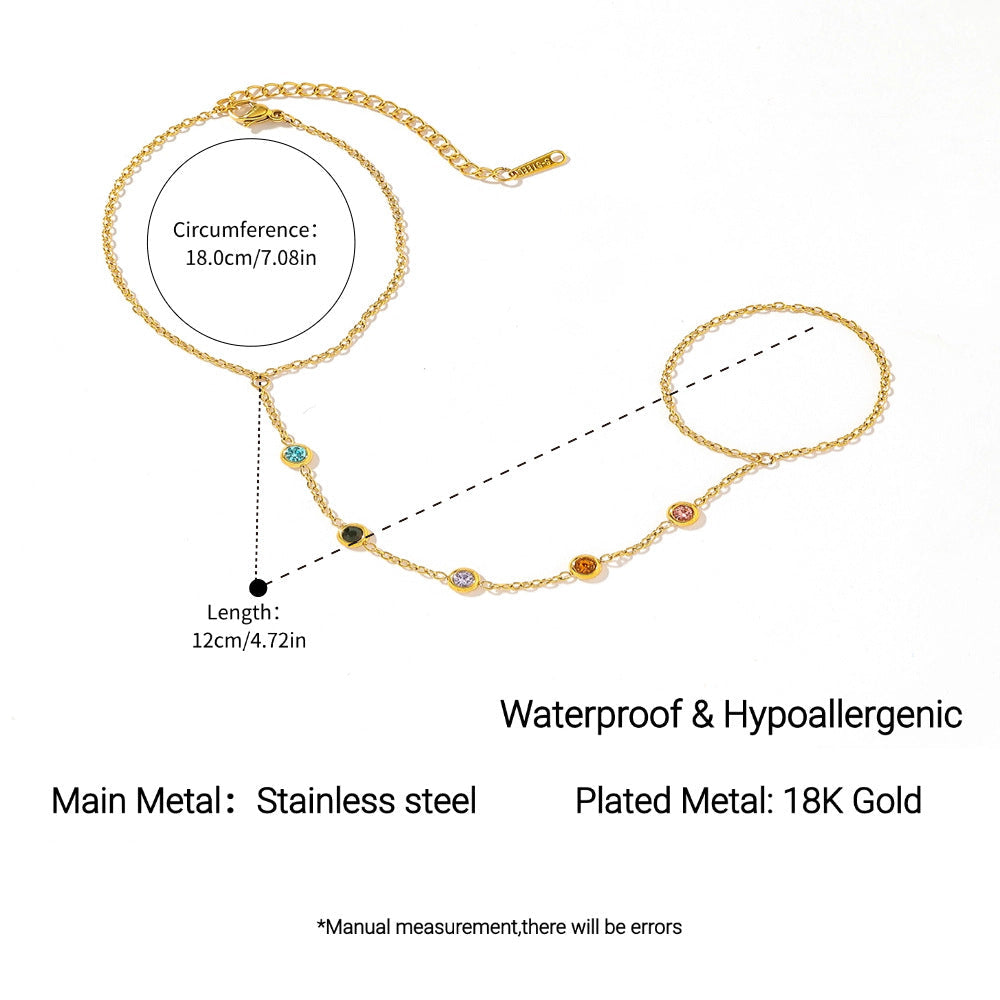 Wholesale Stainless Steel Mittens Bracelet Gold Niche Ring Bracelet