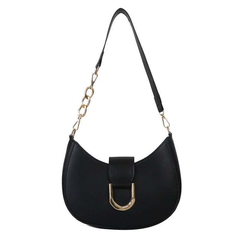 Wholesale Trendy Fashion Simple Texture One-shoulder Underarm Moon Bag