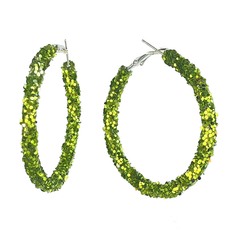 Wholesale 2 Pairs/pack Christmas Color Palette Atmosphere, Big Earrings, Shiny Red Candy Rhinestone Earrings