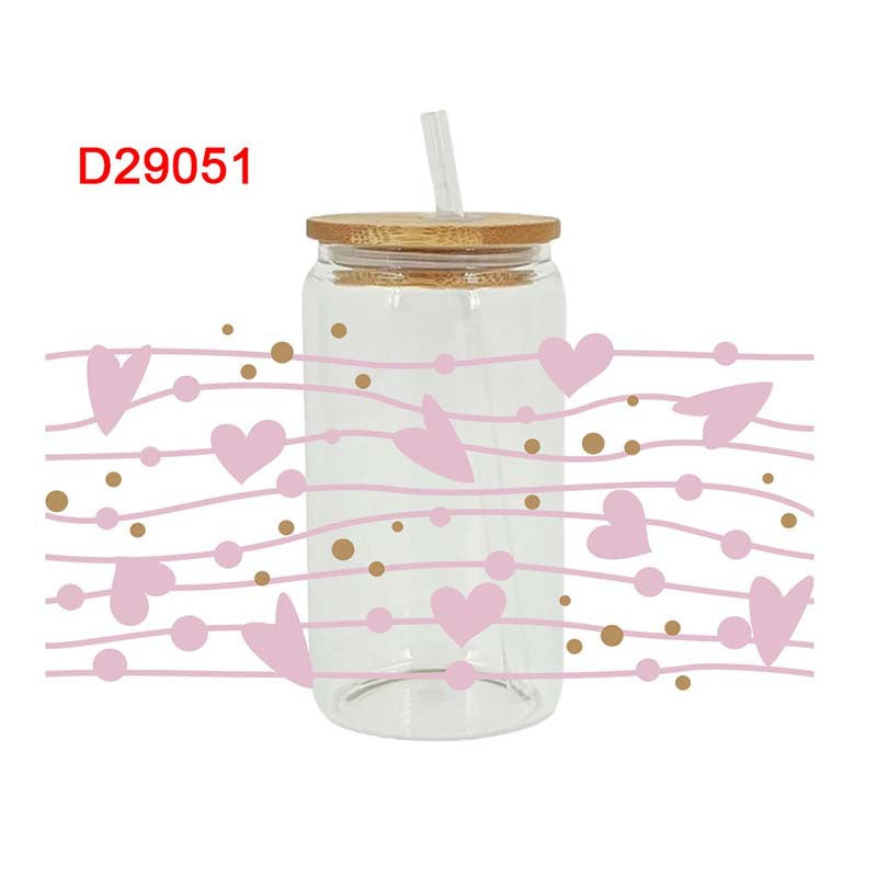 Wholesale Pink Love Valentine's Day 16oz Cup UV DTF Wraps