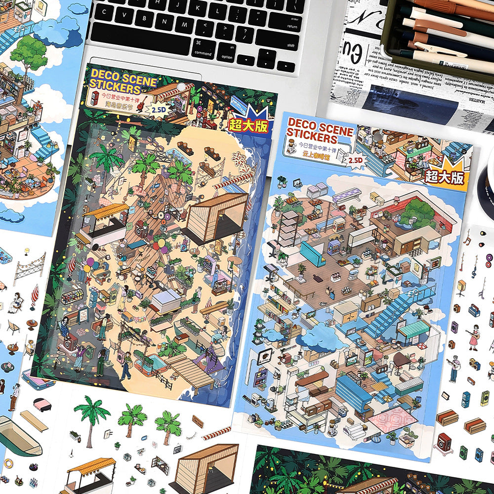 Wholesale 3D Mini Scene Corner Series Cute Landscaping Stickers