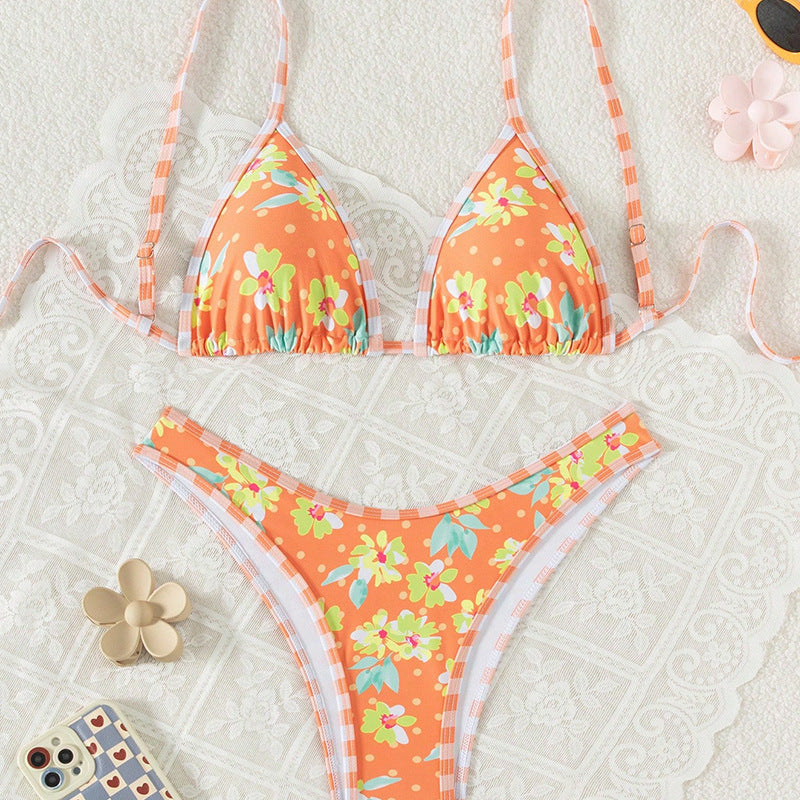 Wholesale Split floral beach holiday swimsuit