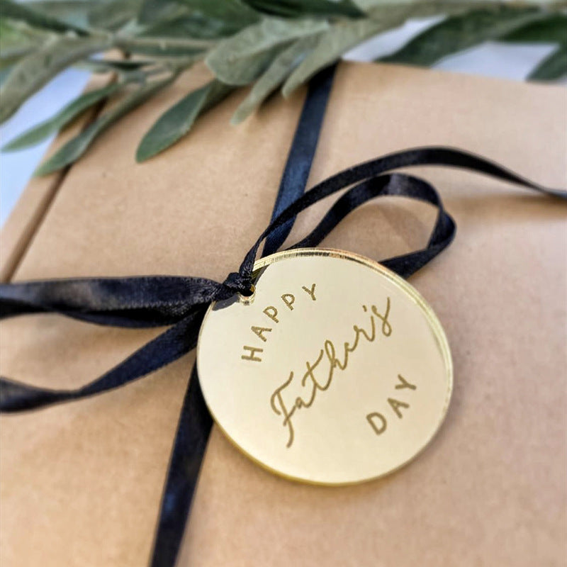 Wholesale 10PCS/PACK Father's Day Happy Acrylic Cake Card Decoration