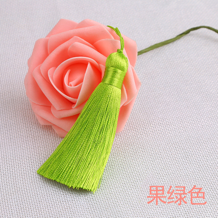 Wholesale 8CM Short Fat Vertical Ice Silk Small Tassel Hanging Ear Pendant
