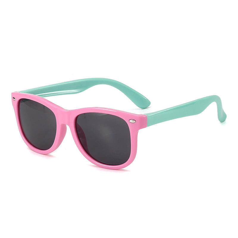 Wholesale Silicone colorblocked kid's Sunglasses
