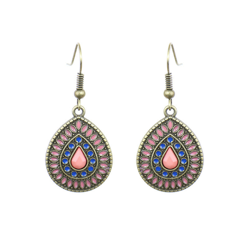Wholesale Oil Dripping Geometric Boho Earrings