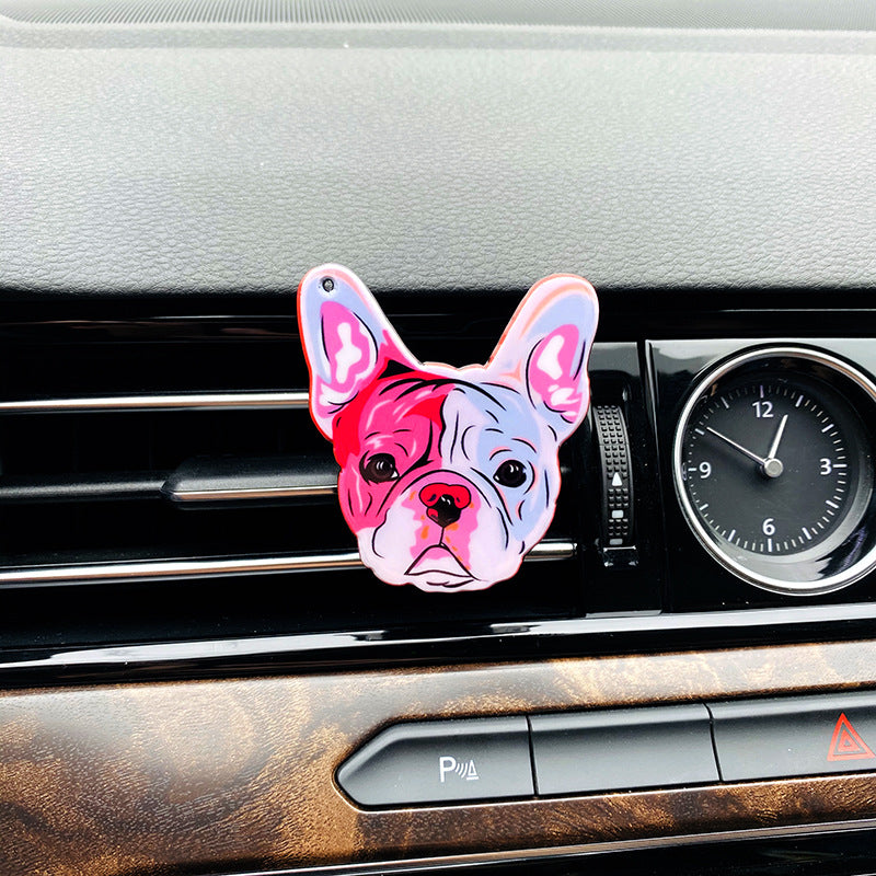 Wholesale Acrylic Bulldog Car Perfume Clip