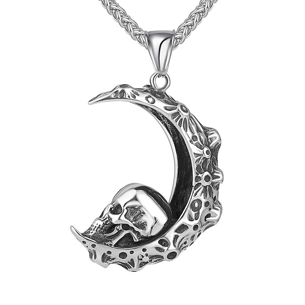 Wholesale Skull Moon Alloy Necklace
