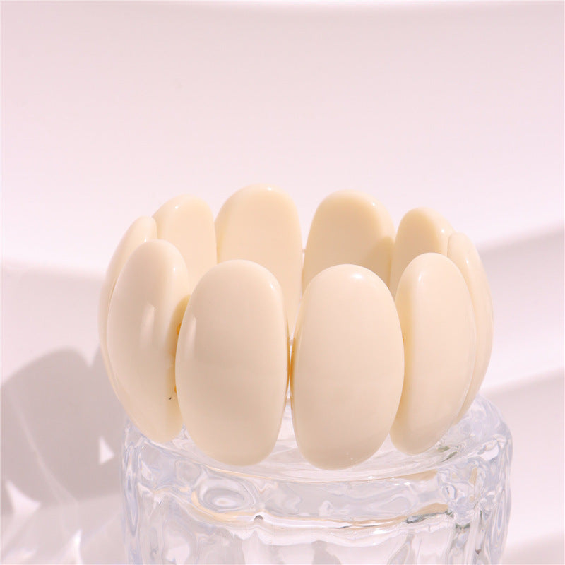 Wholesale Marble Pattern Exaggerated Color Resin Retro Geometric Circular Dyeing Transparent Bracelet