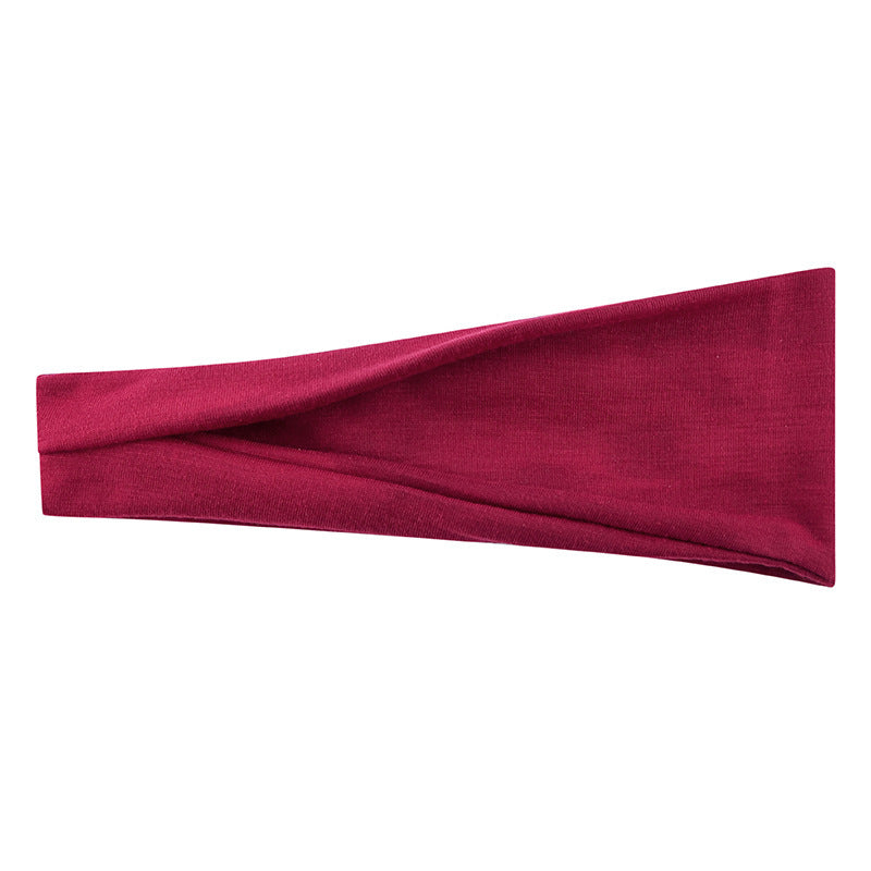 Wholesale Women's Solid Color Yoga Sports Fitness Running Sweat Absorbing Breathable Elastic Jumper Headband