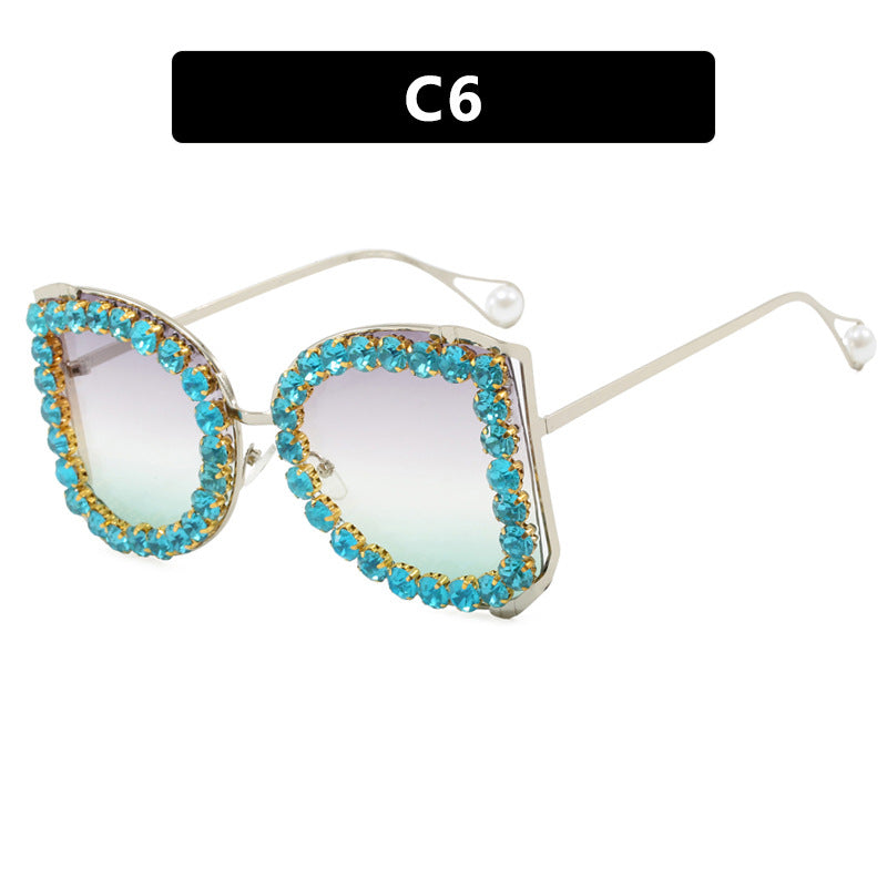 Wholesale Large frame diamond sunglasses
