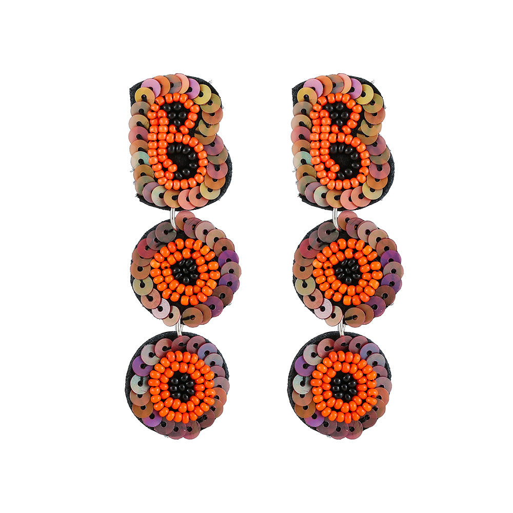 Wholesale  Fabric Beaded Earrings,  Bohemian Style Earrings