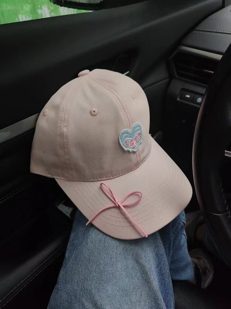 Wholesale Heart Embroidered Bow Baseball Cap