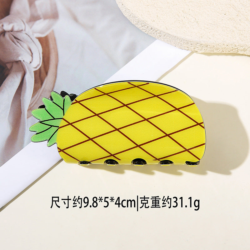 Wholesale PVC Korean Style Fruit Hair Clips Cute Lemon Strawberry Claw Clip For Everyday Styling Gift